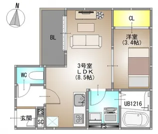 REGALEST 庭瀬Ⅰ【1階】の間取り