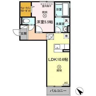ゴールドウイング B棟【1階】の間取り