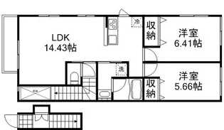 ドミール岡南【2階】の間取り