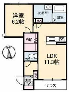 シャーメゾン ノア A棟【1階】の間取り