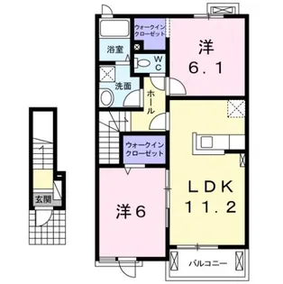 ベルエアC【2階】の間取り