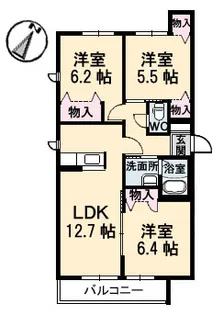 サン・モール大福【2階】の間取り