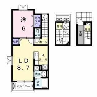 リバーサイド2【3階】の間取り