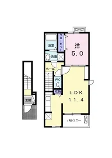 ホワイトリリー浜野【2階】の間取り