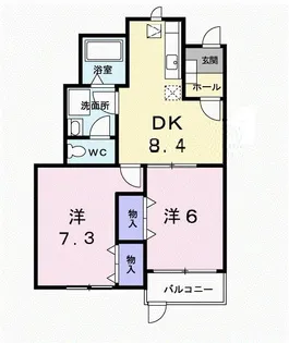 サンシティ東新田A【1階】の間取り