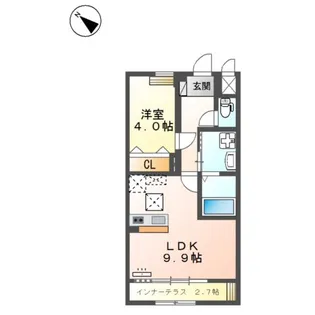 仮)シェルル・ユーロピュア高島新屋敷【1階】の間取り