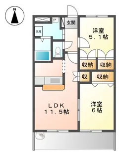 ピア・ファミール【1階】の間取り