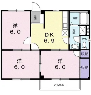 ニューシティ竹林【2階】の間取り