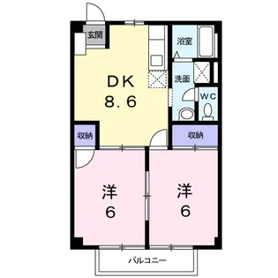 エンゼルハイツ中砂【2階】の間取り