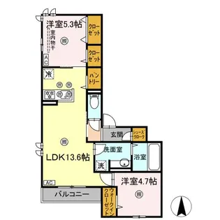 プレミール北長瀬【3階】の間取り