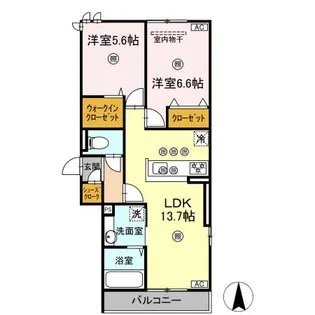 プレミール北長瀬【3階】の間取り
