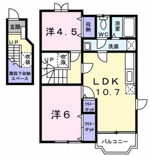 プレステージ花ずいC【2階】の間取り