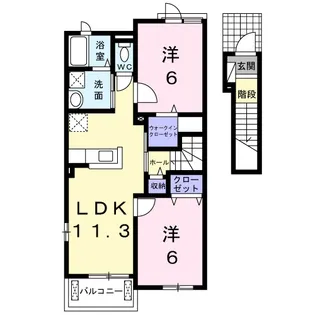 プレステージ花ずいF【2階】の間取り