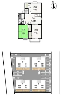 ファミーユ竹原 D【1階】の間取り