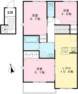 ユアメゾン益野 B【2階】の間取り