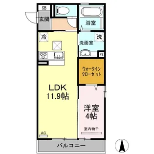 ヴェルドミール B棟【1階】の間取り