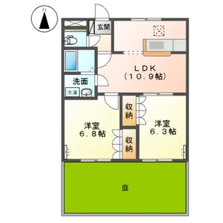 リープクレセント【1階】の間取り