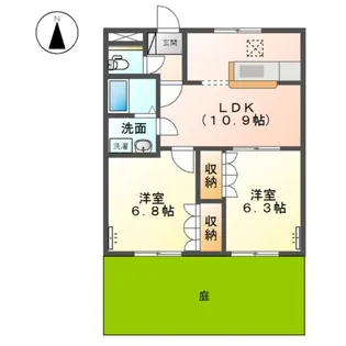 リープクレセント【1階】の間取り