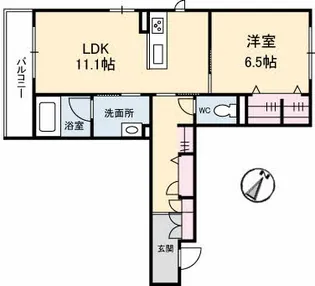 シャイン福泊【2階】の間取り