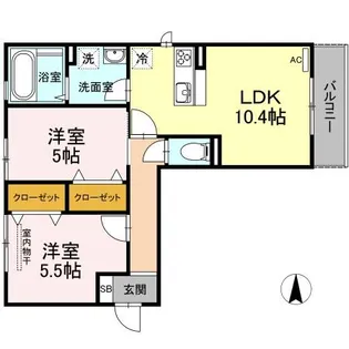 セカンドコート B棟【3階】の間取り