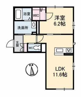 ソレイユコート富田【1階】の間取り