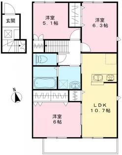 ユアメゾン益野 A【201号室号室】の間取り