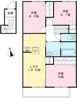 ユアメゾン益野 A【202号室号室】の間取り