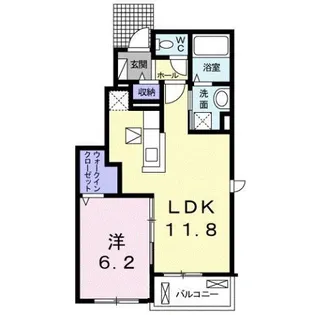 メゾフォルテ京山【1階】の間取り