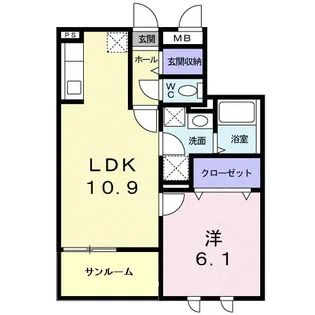 ヴンダーバール【1階】の間取り