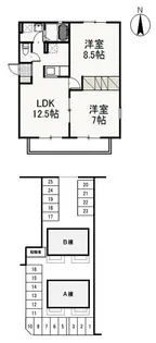 プチ・フルールA棟【2階】の間取り
