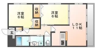 カサブランカ奥田【3階】の間取り