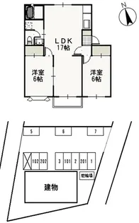 クレセント松新【2階】の間取り