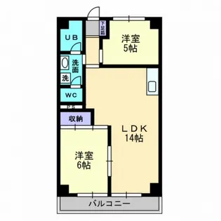 深可ヒュッテ【5階】の間取り