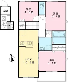 ユアメゾン益野 B【201号室号室】の間取り