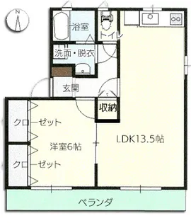 ラッキータウン庭瀬D棟【2階】の間取り