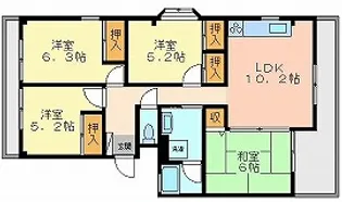 サンハイツ21 A棟【1階】の間取り