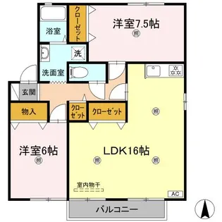 ルピナス21 B棟【2階】の間取り