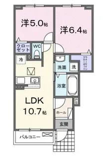 カピリナ・ヒカリ【1階】の間取り