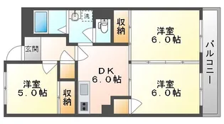 西之町マンション【4階】の間取り