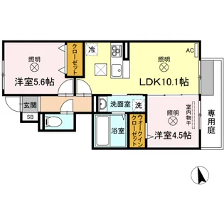 ティエドゥールとみた【1階】の間取り