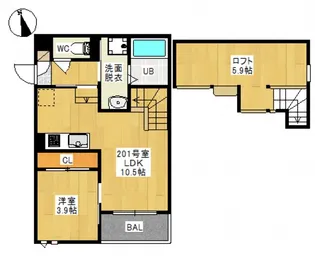 GRANDTIC 後楽園【2階】の間取り