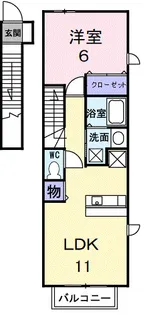 ポム・ド・テール【2階】の間取り