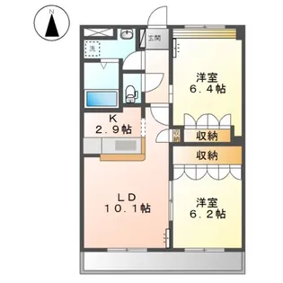 ミロワール弐番館【2階】の間取り