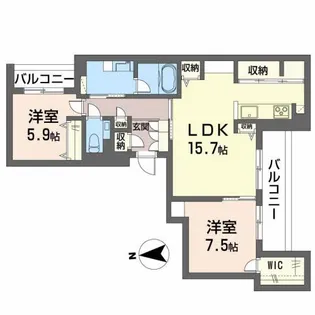 カーサ・カリダ【3階】の間取り