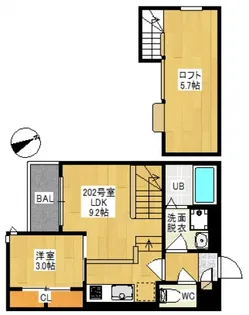 GRANDTIC L3 国富【2階】の間取り