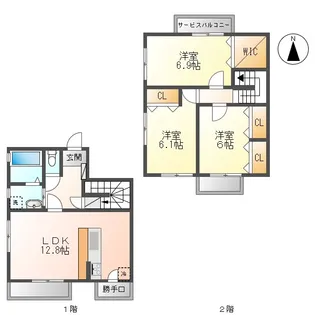 メゾンベルソーの間取り