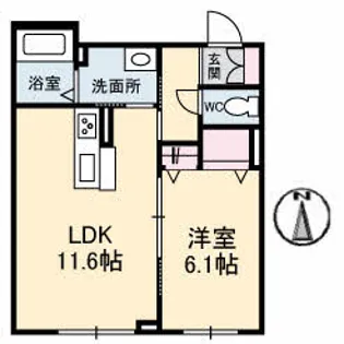 メゾンみくりな白石【1階】の間取り