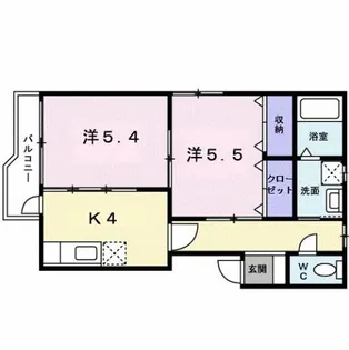 ヴィラ・フォンティーヌ【2階】の間取り