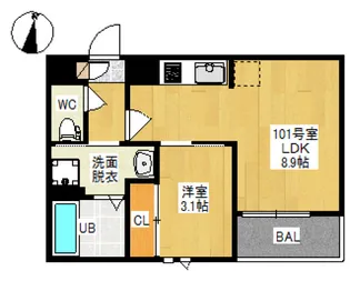 GRANDTIC 下伊福西町【1階】の間取り