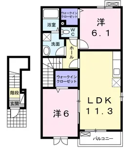 ヴァン パシフィークB【2階】の間取り